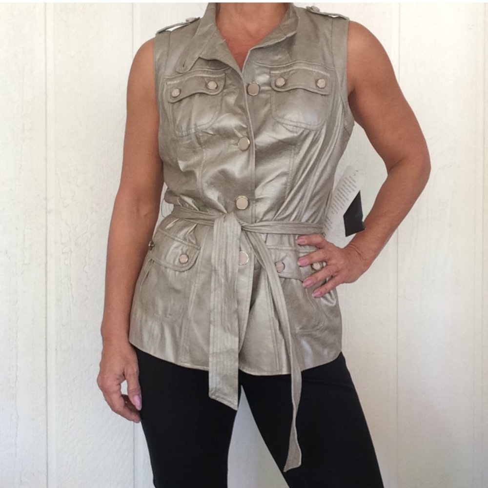 NWT SHARON YOUNG PEWTER SAFARI VEST
SAFARI SMALL silver shimmer